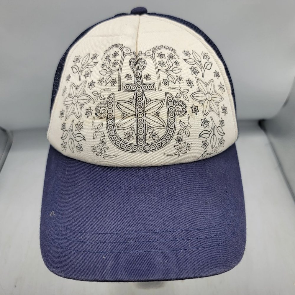 O'Neill White Blue Adults Trucker Hat Cap Anchor Casual Lightweight Comfort
